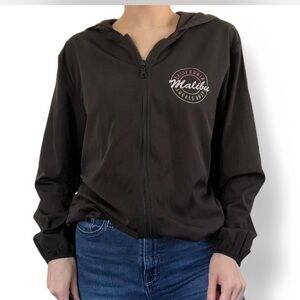 Brandy Melville black Malibu Charcoal Hooded Windbreaker